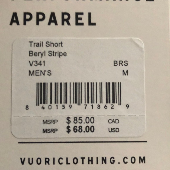 NWT 💥 LAST ONE - S | Vuori / Trail Short - Beryl Stripe - Picture 8 of 14